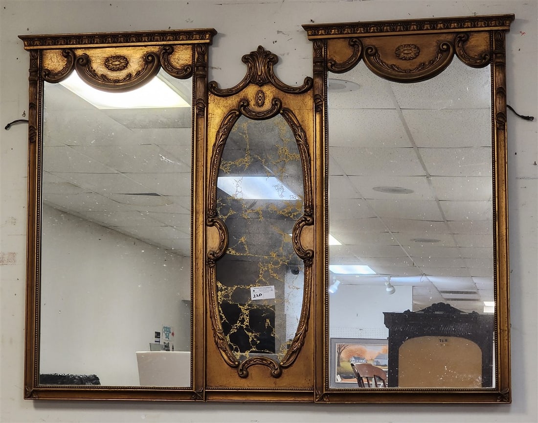 Gilt Framed 3 Part Mirror 45 1/2" X 61" (1 of 2)
