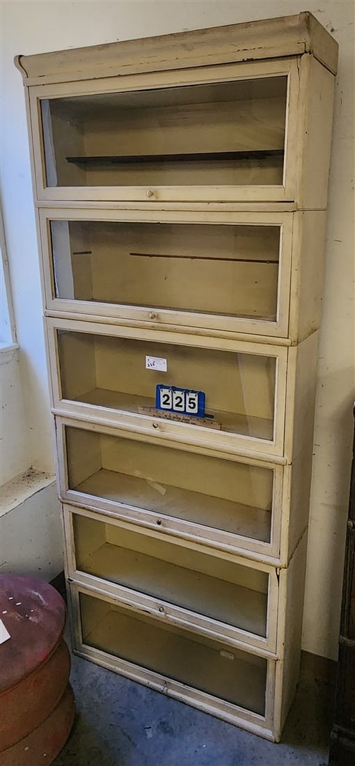 Vintage Ptd. Oak 6 Section Stackable Bookcase 83" H X 34" W X 10" D: Vintage Ptd. Oak 6 Section Stackable Bookcase 83" H X 34" W X 10" D