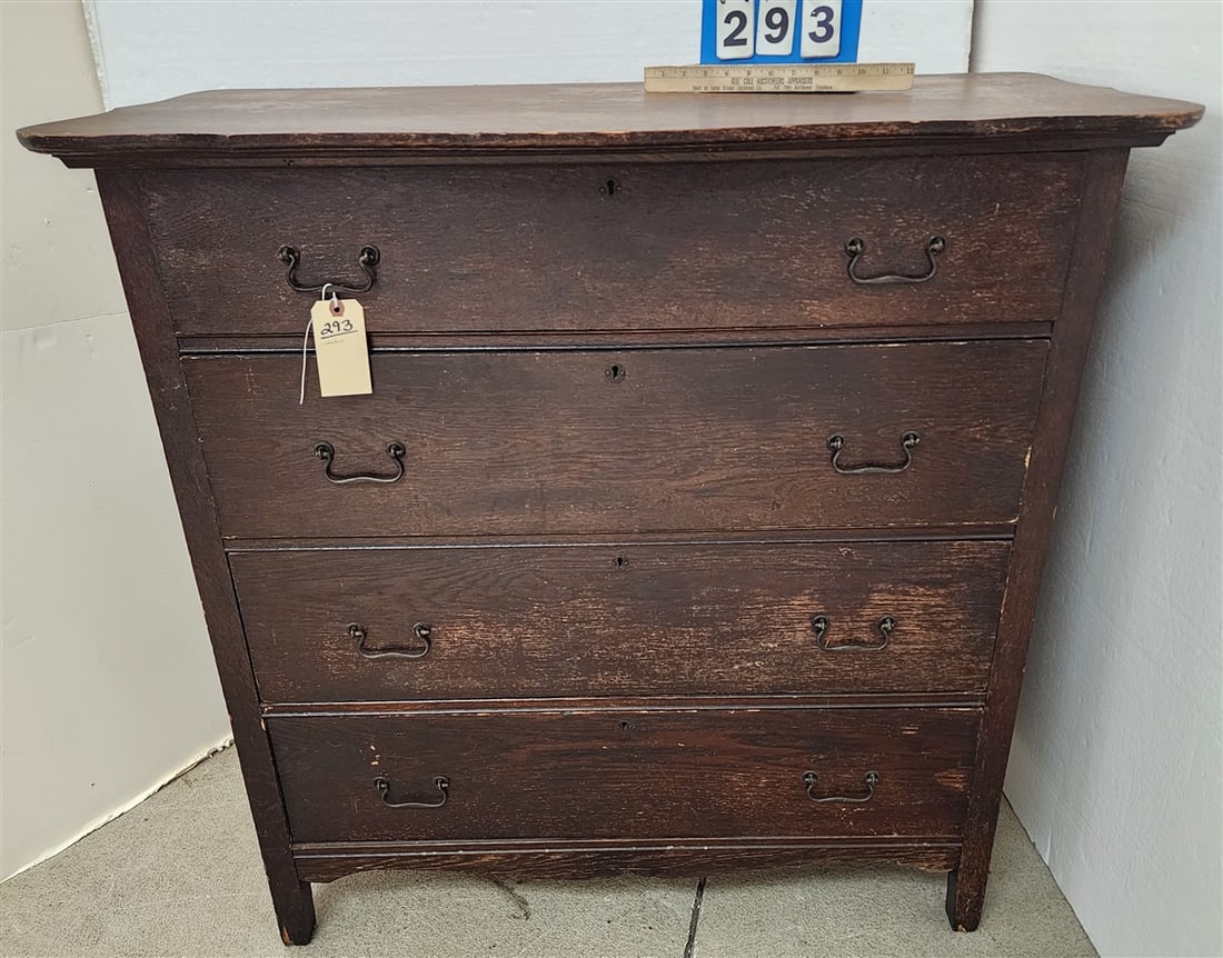 Oak 4 Drawer Chest 42" H X 42" W: Oak 4 Drawer Chest 42" H X 42" W
