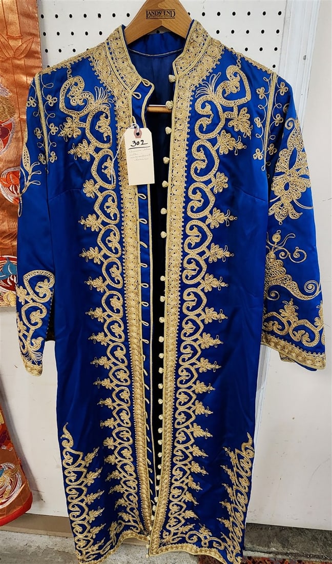Blue Silk Embroidered Chinese Tunic (1 of 6)