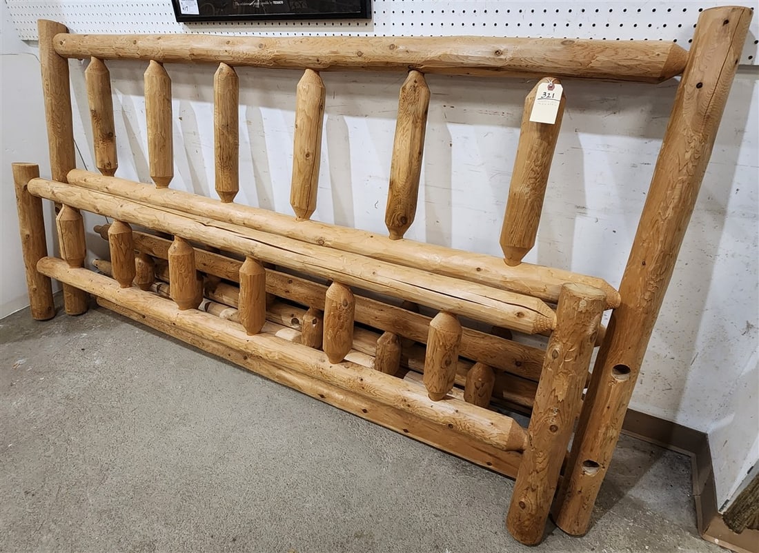 Rustic Log King Bed 46" H X 84 1/2" W: Rustic Log King Bed 46" H X 84 1/2" W