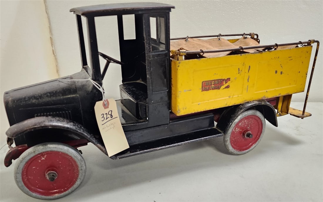 Vintage Buddy L Pressed Steel Ice Truck 1920's 12" H X 25 1/2" L (1 of 6)