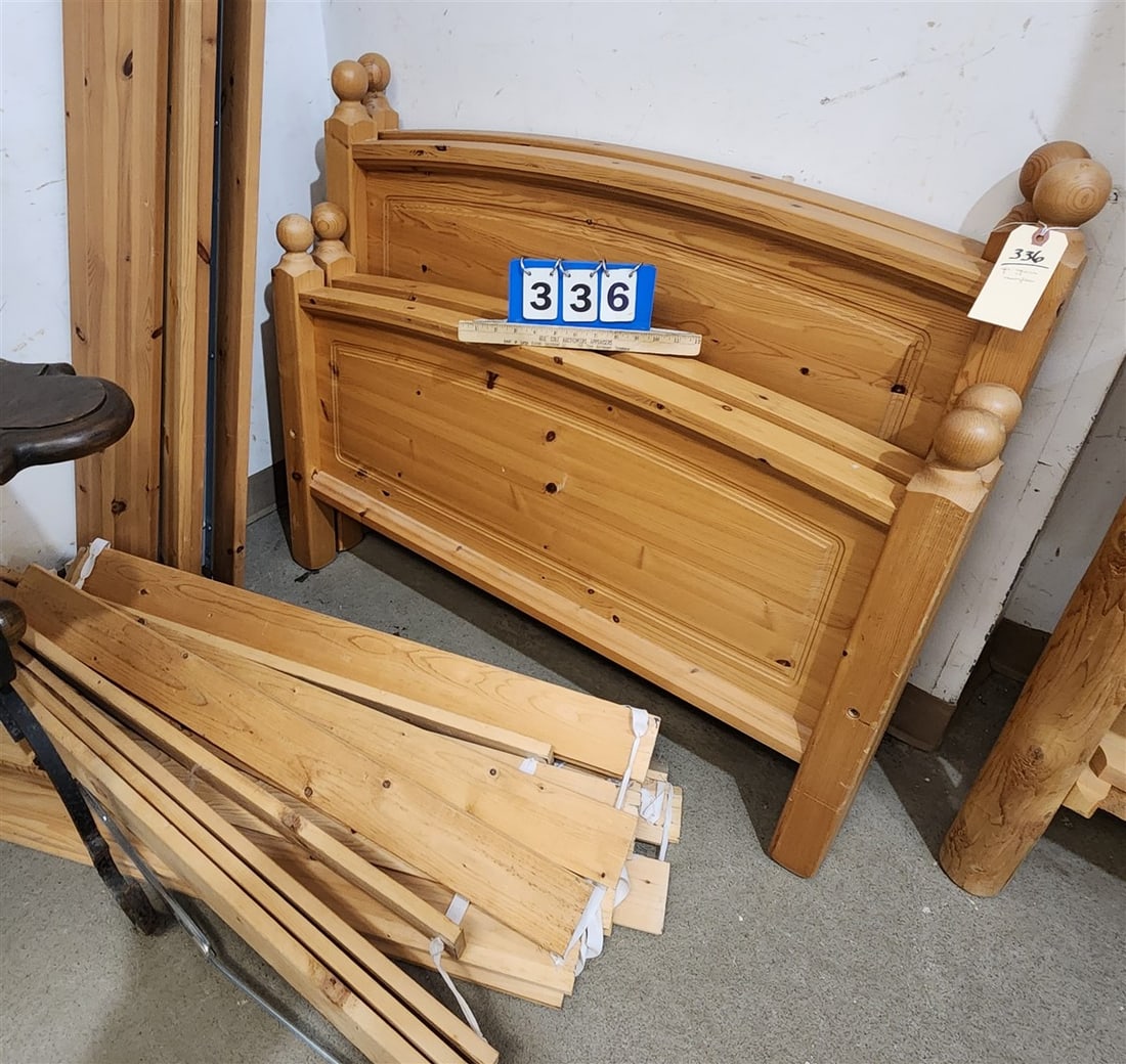 Pr. Knotty Pine Single Beds 33 1/2" H X 41 1/2" W: Pr. Knotty Pine Single Beds 33 1/2" H X 41 1/2" W