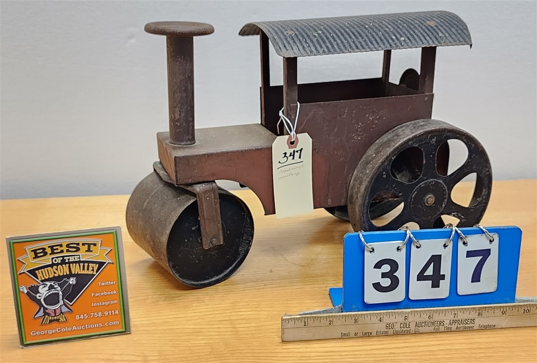 20's Steelcraft Pressed Steel Ride On Steamroller Toy 11 1/2" H X 16 1/2" L X 7" W (1 of 3)