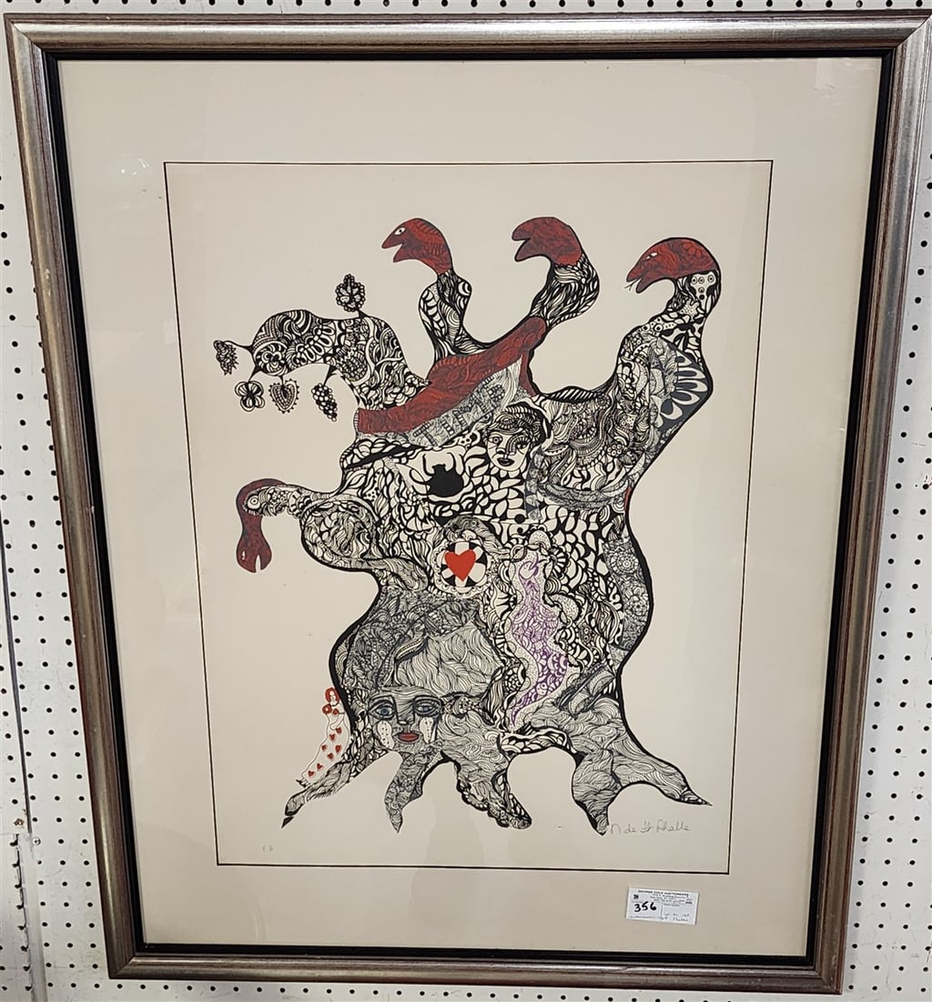 Artist Proof Framed Silk Screen 'Arbre Aux Serpents' Pencil Sgnd N. De St. Phelle 28 1/2" X 21" (1 of 3)