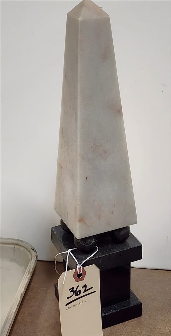 Marble Obelisk 14" H X 3" Sq.: Marble Obelisk 14" H X 3" Sq.
