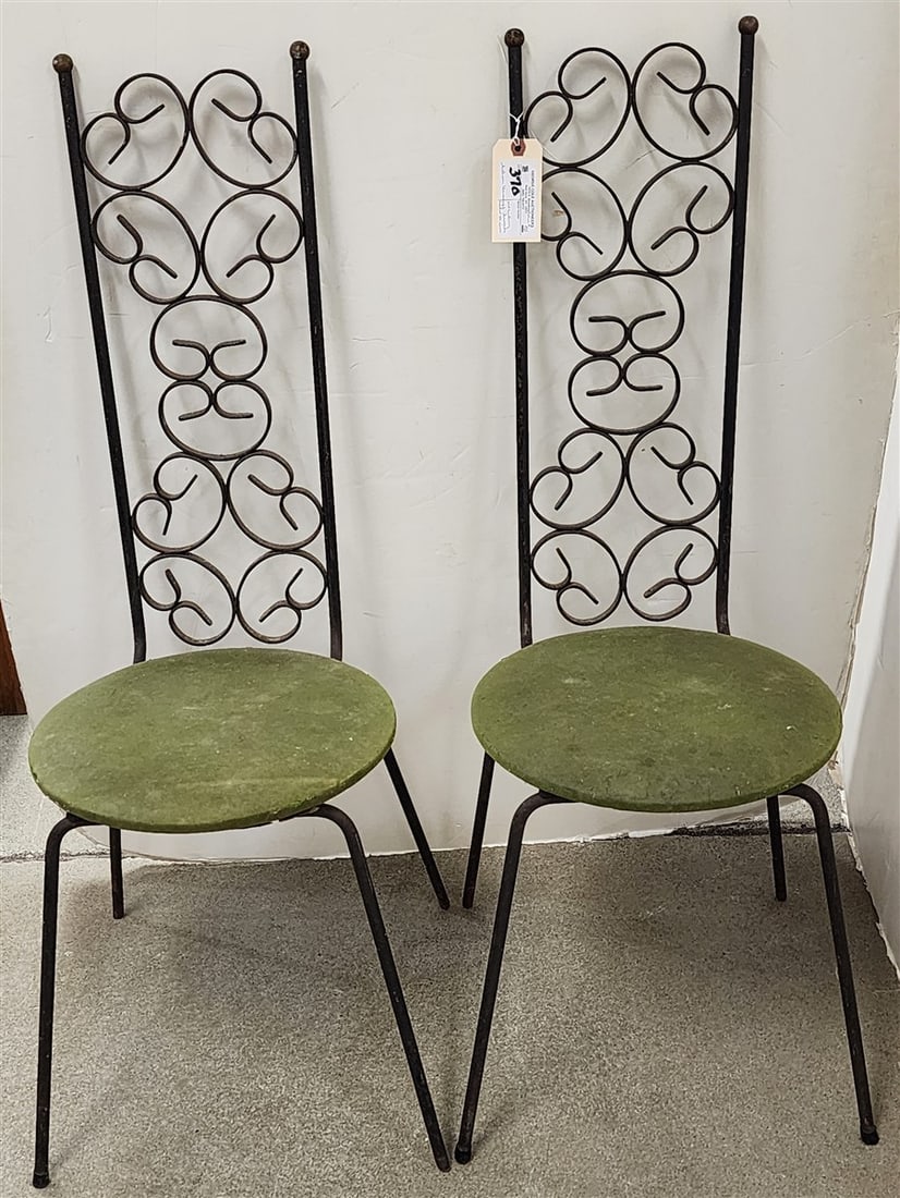 Pr. Arthur Umanoff MCM Wrought Iron Grenada Bistro Chairs 39" H X 14" W X 14" D (1 of 3)