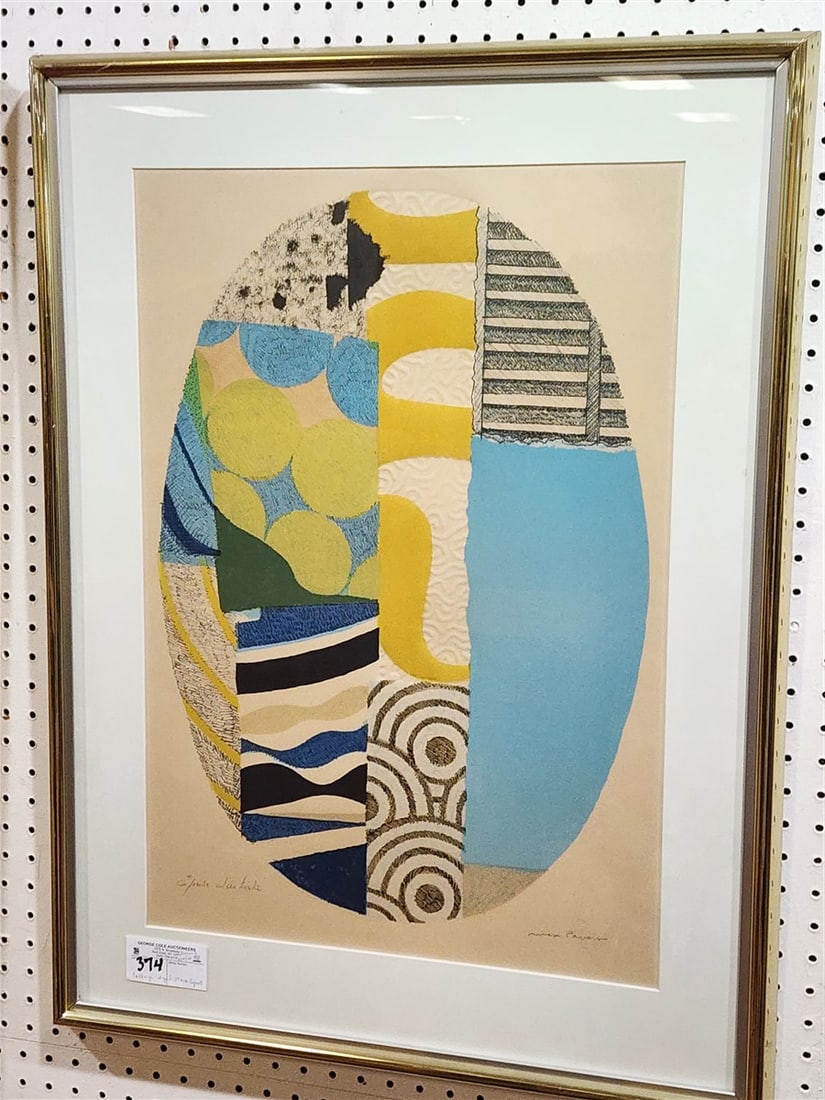 Artist Proof Framed Collage Style Composition Pencil Sgnd Max Papart 24 1/2" X 17" w/Frame 31 1/2" X: Artist Proof Framed Collage Style Composition Pencil Sgnd Max Papart 24 1/2" X 17" w/Frame 31 1/2" X 23 1/2"