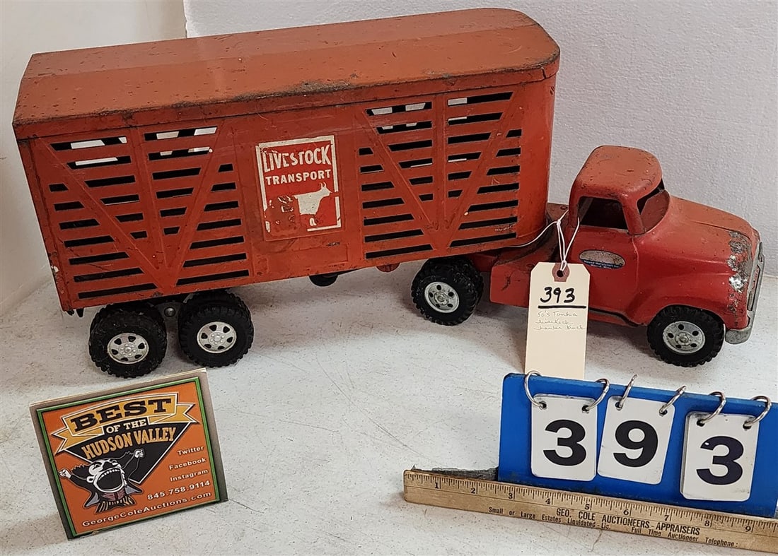 1950's Vintage Tonka Pressed Steel Life Stock Hauler Truck: 1950's Vintage Tonka Pressed Steel Life Stock Hauler Truck