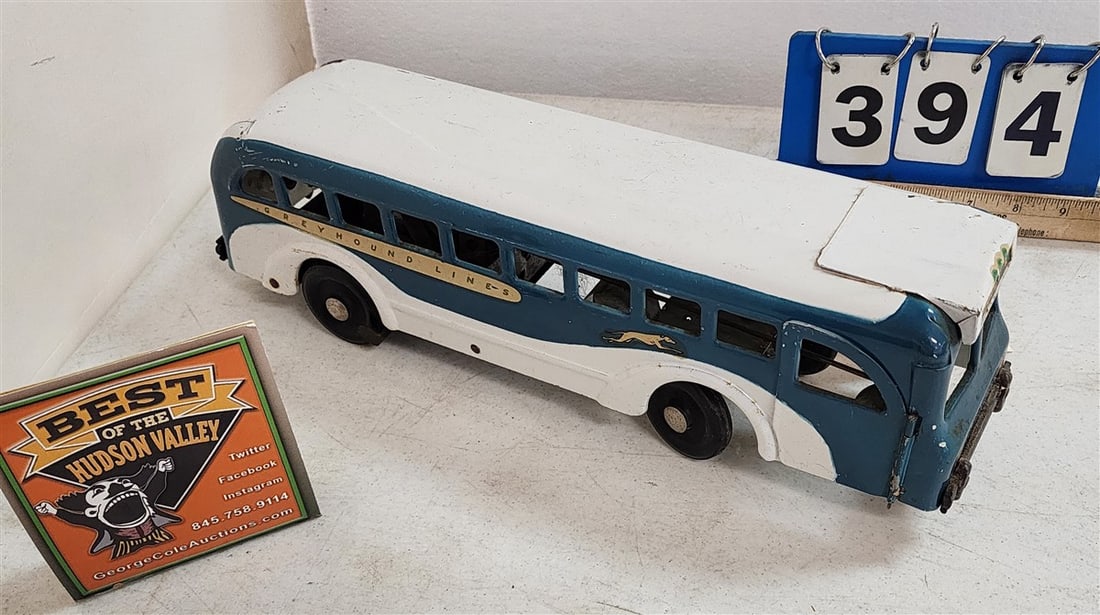 Vintage 30's/40's Buddy L Greyhound Bus Key Wind 4 1/2" H X 16 1/2" L X 4" W (1 of 6)