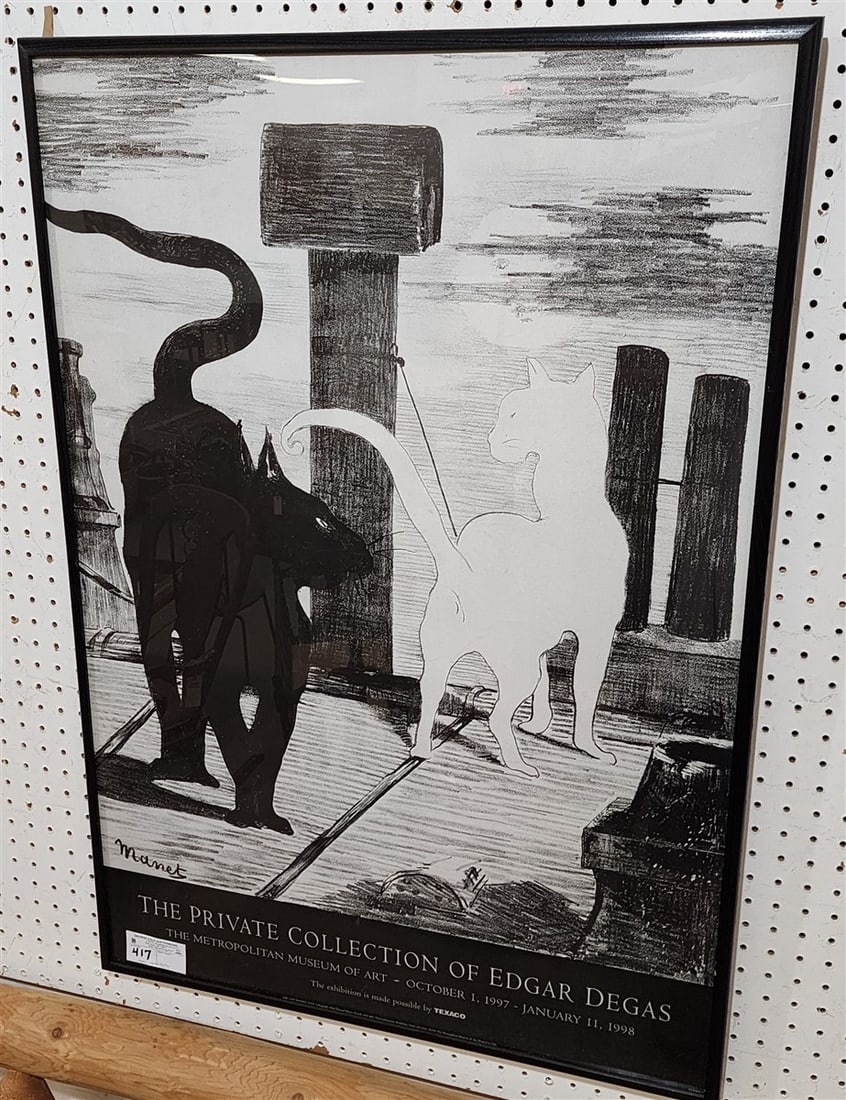 1997 Framed Poster Private Coll. Of Edgar Degas 'The Cats' 38 3/4" X 27" (1 of 2)