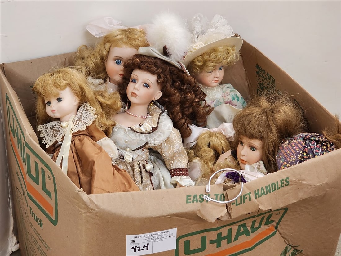Bx 10 Contemporary Bisque Head Dolls (1 of 4)