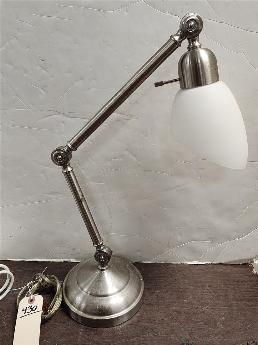 Brushed Steel Asjustable Table Lamp 20" H (1 of 2)