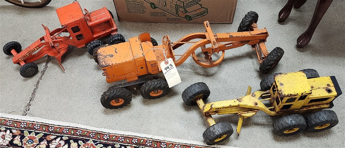 50's Doepke Adams Diesel Motor Road Grader + 60's Tonka Road Grader + Marks Lumar Road Grader (1 of 2)