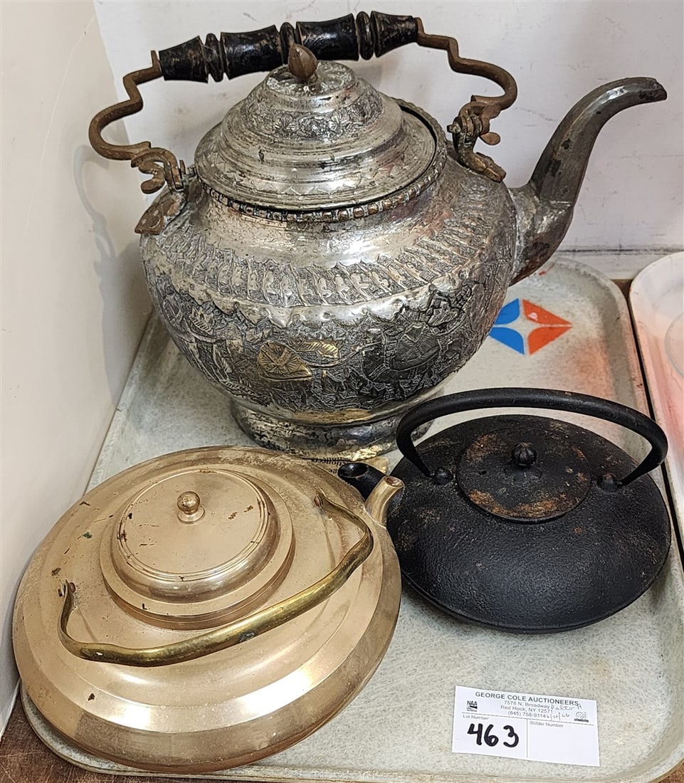 Tray Metal Teapots - Mid East Hammered Metal, Brass & Cast Iron (1 of 1)