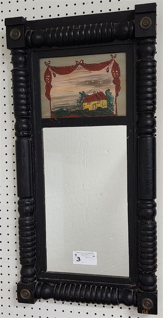 Empire 2 Part Mirror w/Reverse Painted Panel 32 1/2" H X 16 1/2" W (1 of 2)