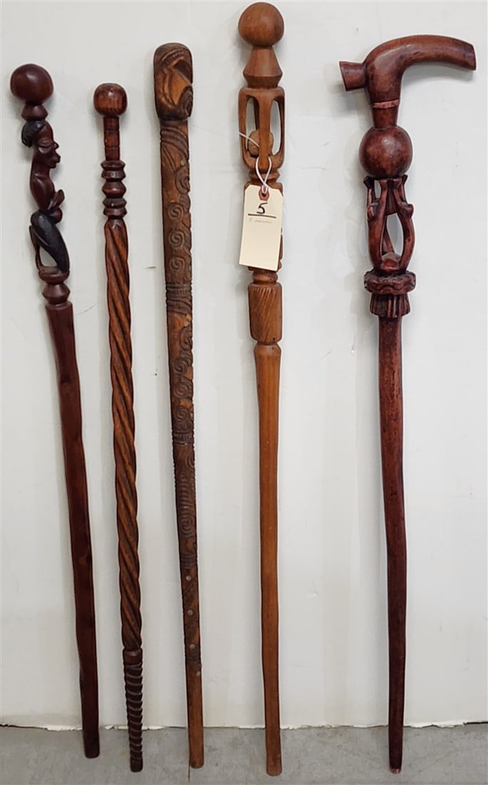 5 Carved Canes - 2