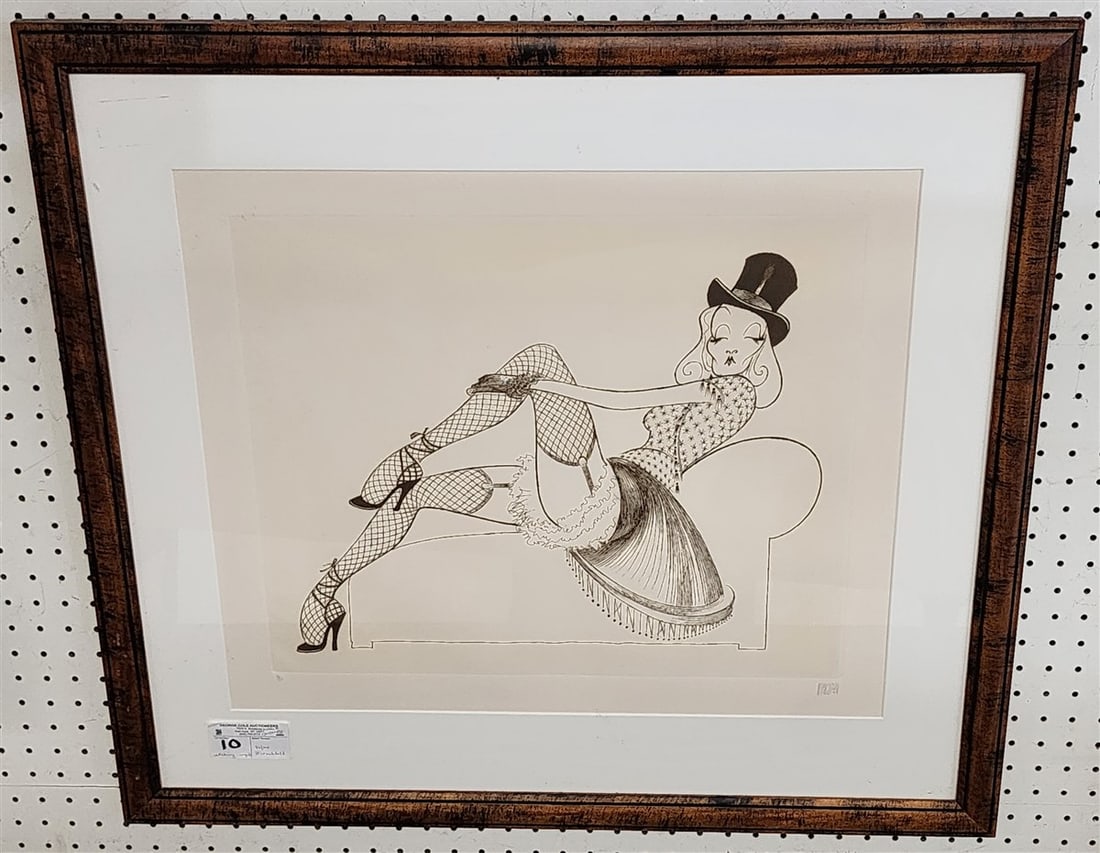 Framed Etching 'Marlene Sings' (Lil Marlene Diertrich) Pencil Sgnd Hirschfeld 86/100 19 1/4" X 22: Framed Etching 'Marlene Sings' (Lil Marlene Diertrich) Pencil Sgnd Hirschfeld 86/100 19 1/4" X 22 1/2" w/Frame 28 1/2" X 31 1/2"