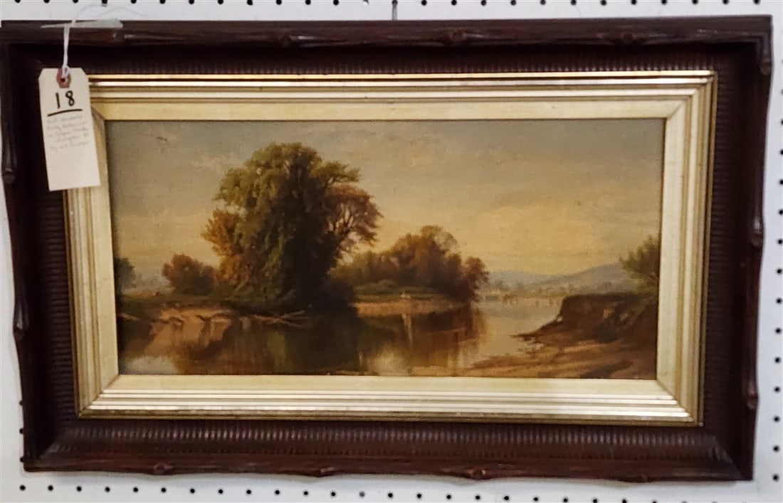 Victorian Chromo Lithograph 'Early Autumn On Esopus Creek' In Black Walnut Frame By A.T. Bricher 9 (1 of 9)