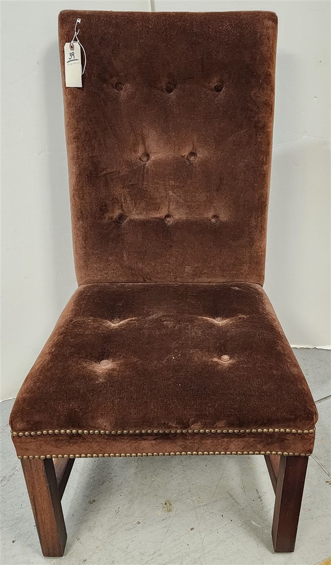 Ralph Lauren Brown Velvet Upholstered Chair 44" H X 24" W X 18 1/2" D (1 of 6)