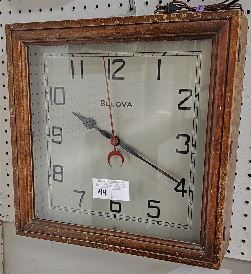 MCM Bulova Electric Wall Clock 16" Sq. X 4 1/4" D (1 of 2)