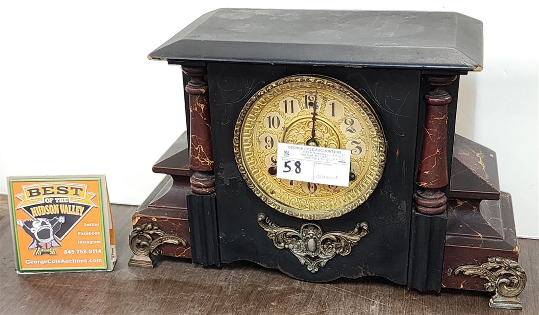 Gilbert Wooden Mantle Clock 10 1/2" H X 17" W X 5 1/2" D (1 of 14)