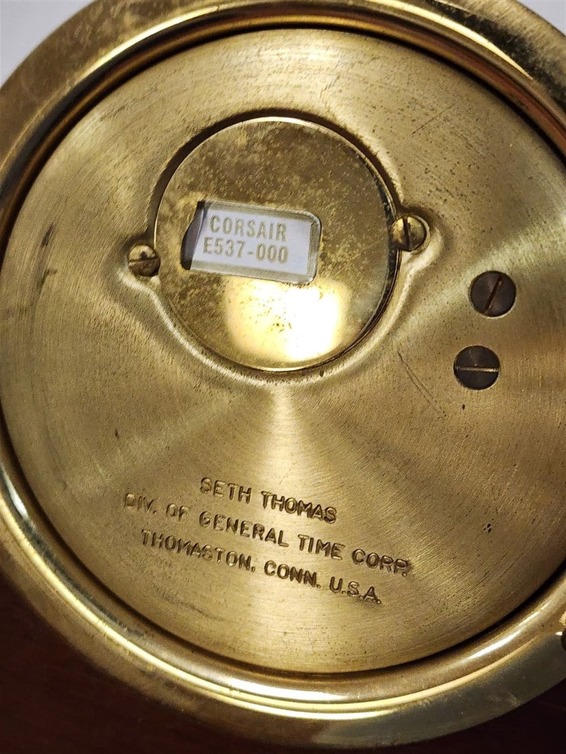 Seth Thomas Brass Ships Clock + Barometer - 6