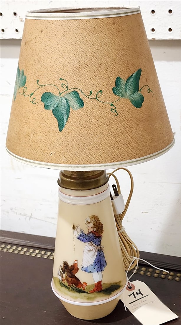 19th C Bristol Lamp: 19th C Bristol Lamp