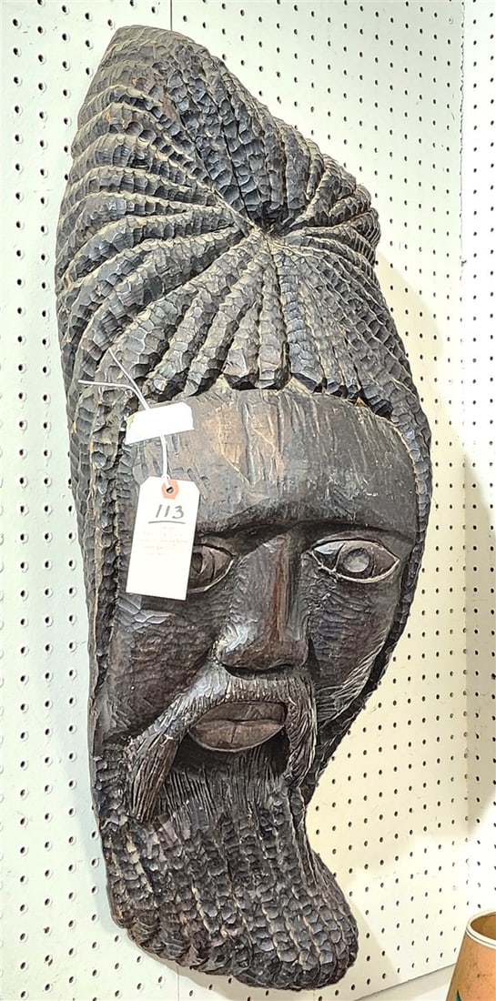 Vintage Hand Carved Wood Sculpture Rastafarian Man (1 of 1)