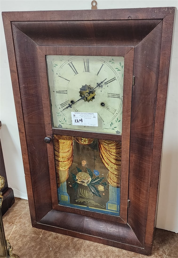 Chouncy Jerome Empire Mahogany Ogee Clock 26" H X 15 1/2" W X 4" D (1 of 3)