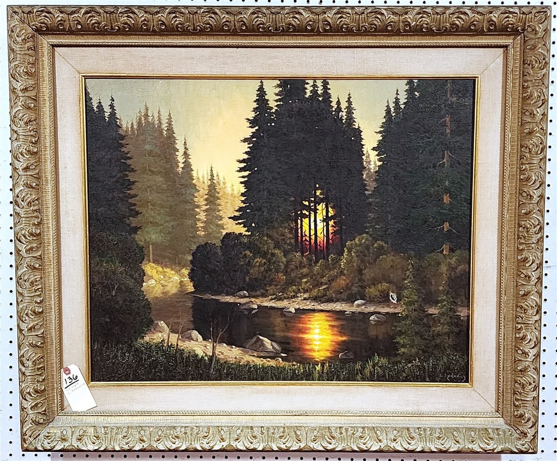 Framed O/C Sunset Landscape Sgnd L. Rodowicz 24" X 30" w/Frame 33" X 39" (1 of 2)