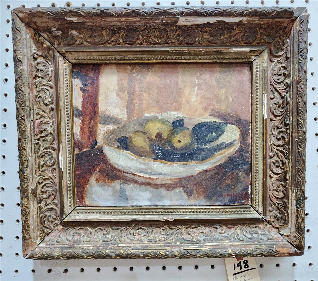O/C Still Life 'Three Pears' Sgnd Maud Sumner 9" X 10 3/4" w/Frame 13 1/4" X 15 1/4" (1 of 4)