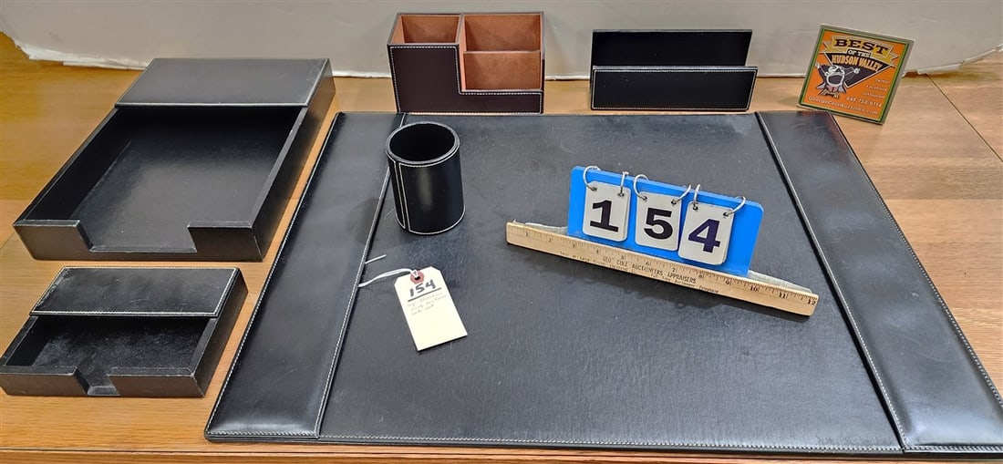 Italian Made Geniuine Calf Leather Desk Set (1 of 2)