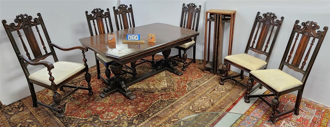 Berkey & Gay Walnut Dining Table 29 1/2" H X 65' L X 40" W w/(3) - 10" Leaves + 6 Chairs (1 of 7)