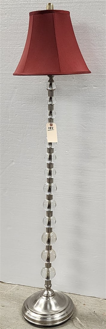 Restoration Hardware Lucite Ball & Chrome Floor Lamp 5' (1 of 2)
