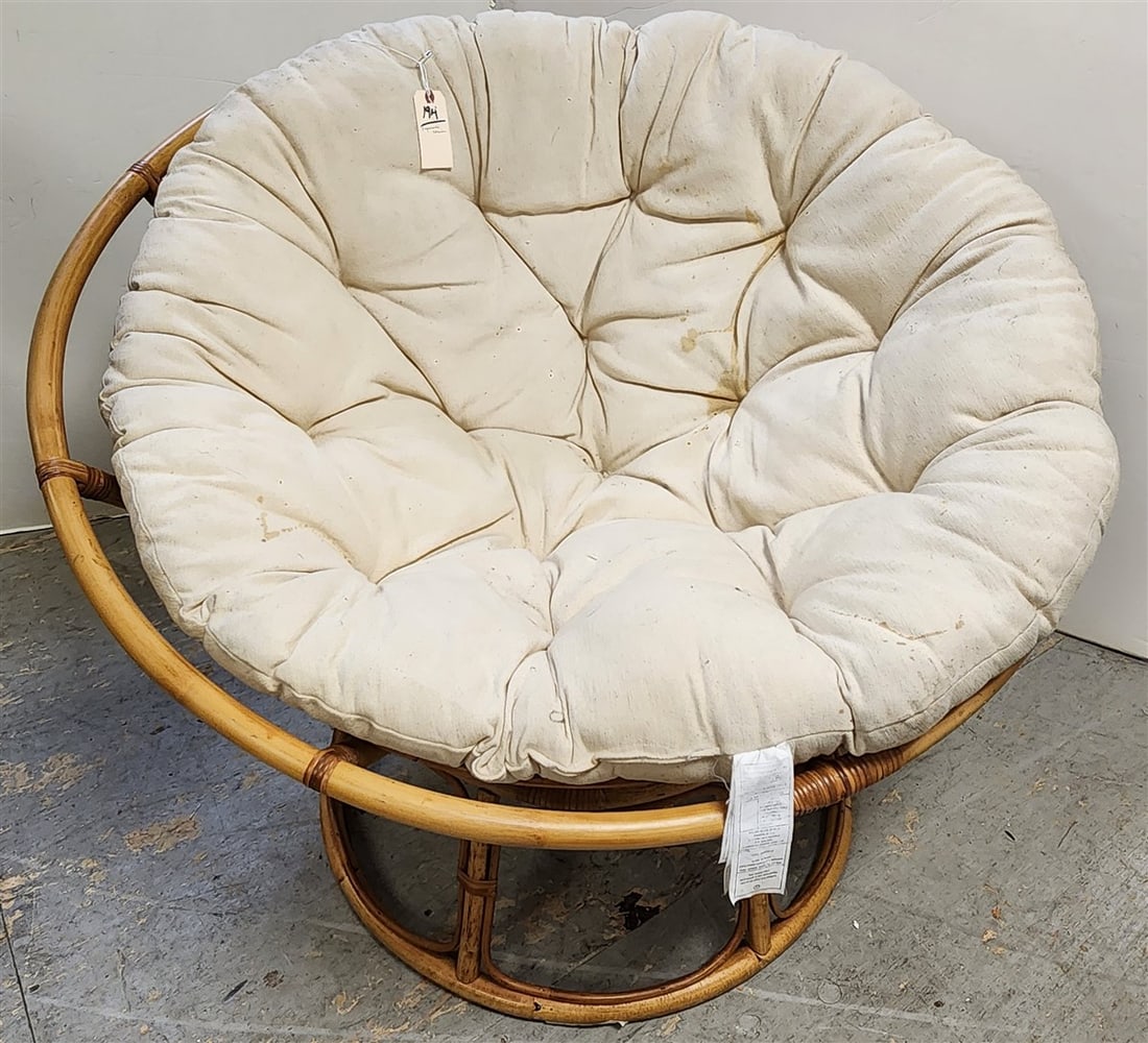 MCM Bamboo Papasan Chair 31" H X 45" Diam. (1 of 3)