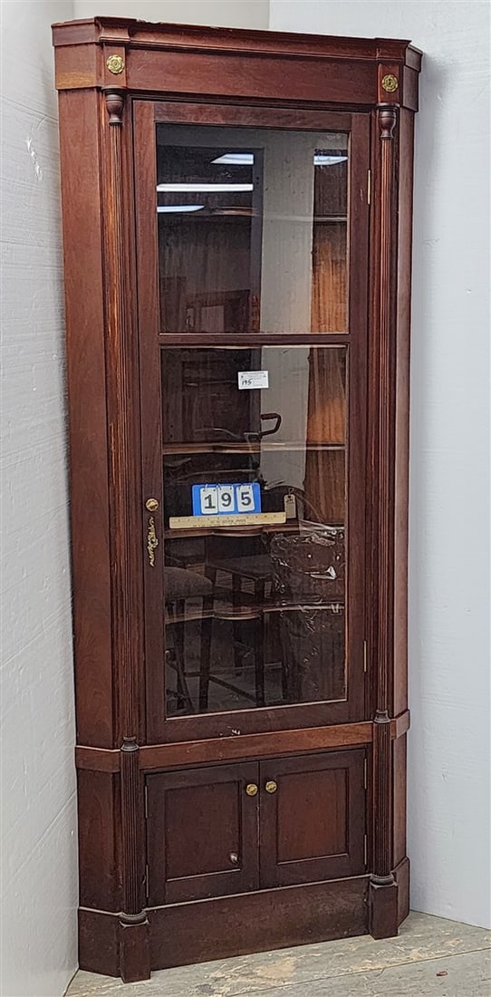 Cherry 3 Door Corner Cabinet 7'1 1/2" H X 3' W X 18" D (1 of 2)
