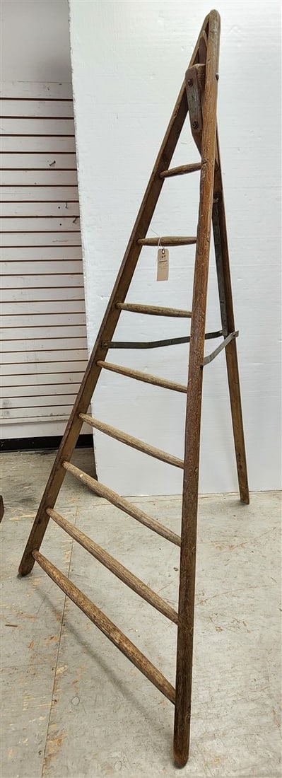 19th C Wooden Farm Orchard Ladder 75" H X 34" W (1 of 4)
