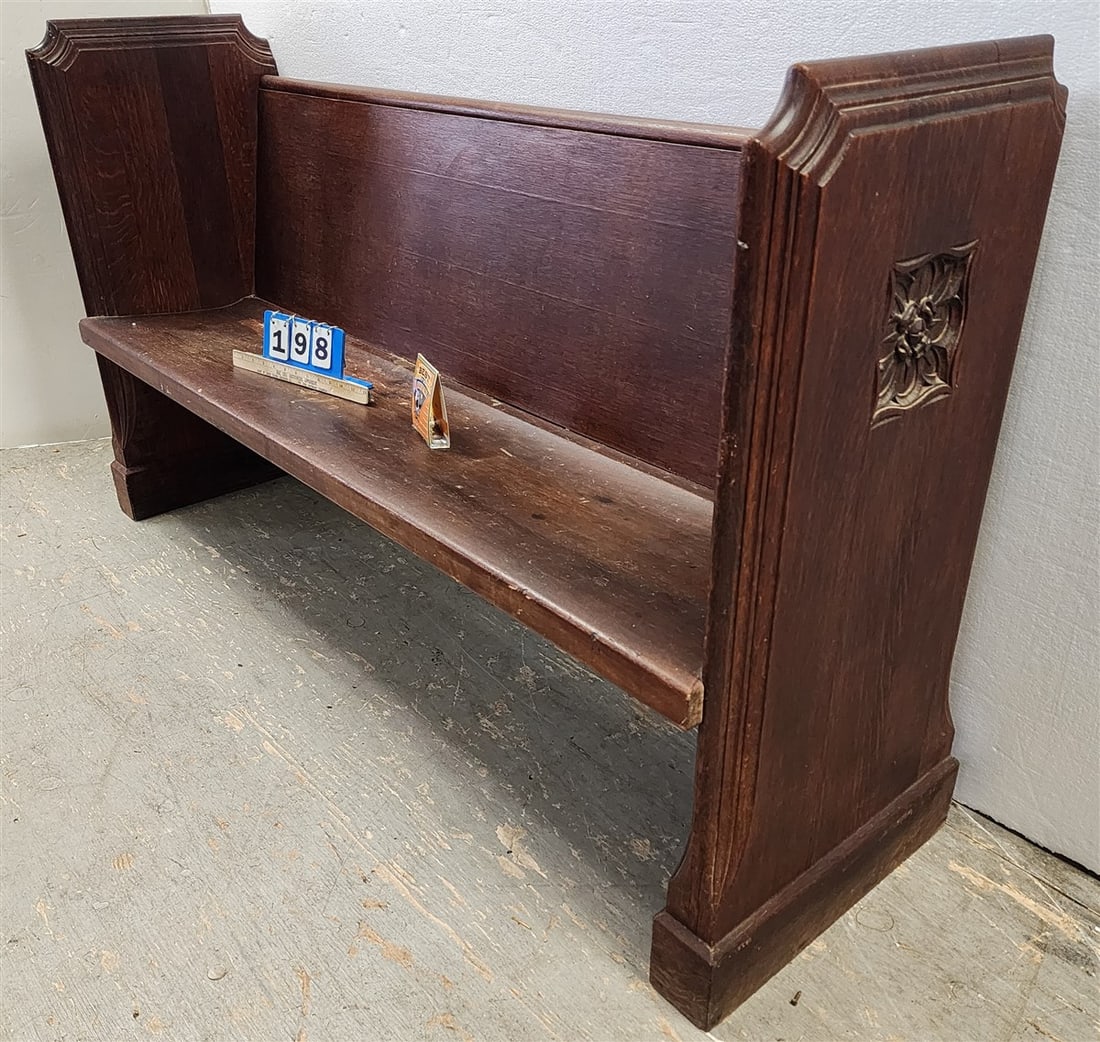 Oak Pew 37 1/2" H X 66" L X 18 3/4" D (1 of 2)