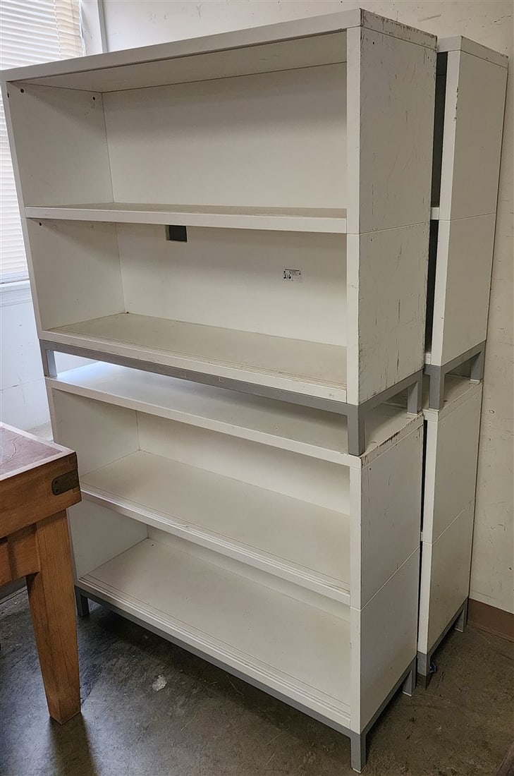 Set 4 Metal Bookcase 3' H X 47" W X 14" D: Set 4 Metal Bookcase 3' H X 47" W X 14" D