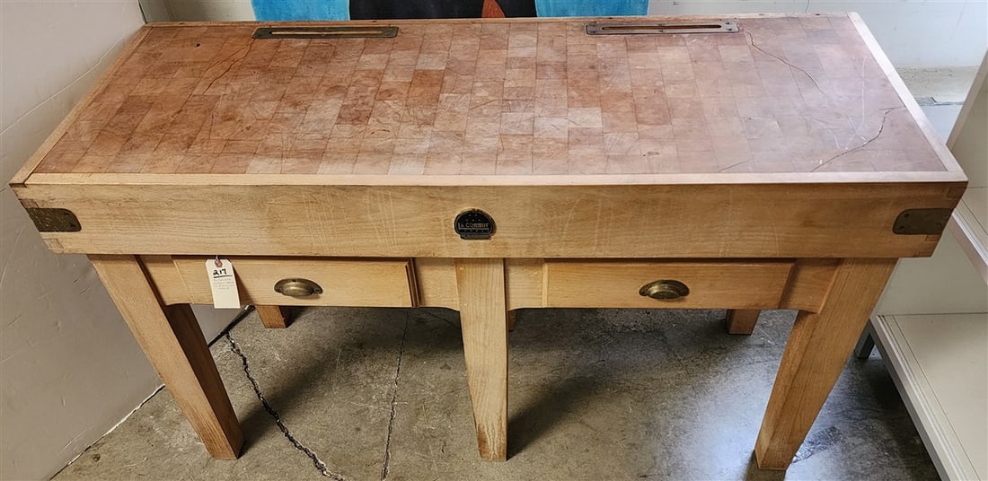 La Cornue France Butcher Block 2 Drawer Island 33 1/2" H X 59" W X 23 3/4" D (1 of 4)