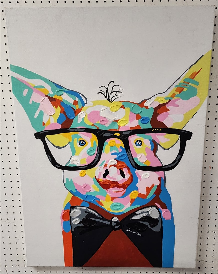 A/C Of A Pig Sgnd 36" X 25 1/2": A/C Of A Pig Sgnd 36" X 25 1/2"