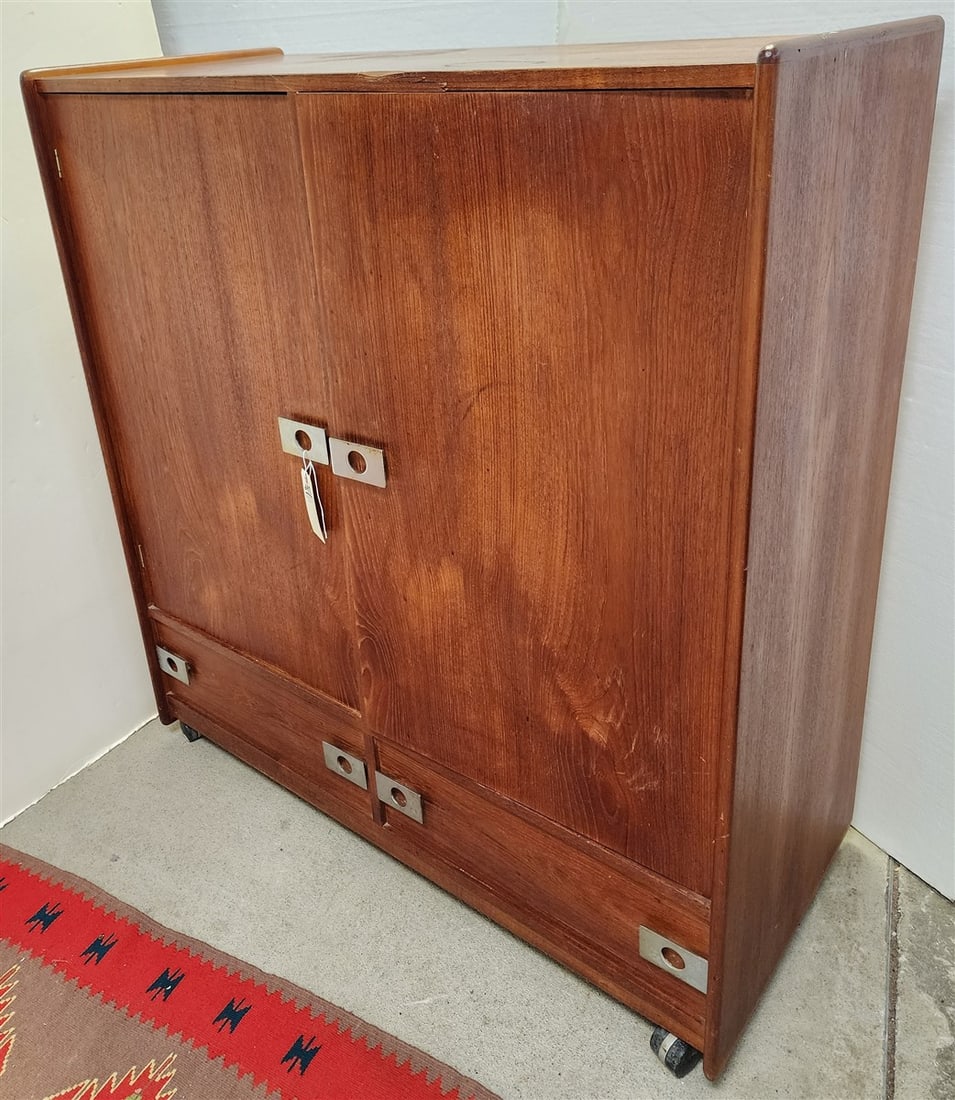 MCM Teak Teak 2 Door Over 2 Drawer Chifferobe 45 1/2" H X 42" W X 19" D (1 of 4)