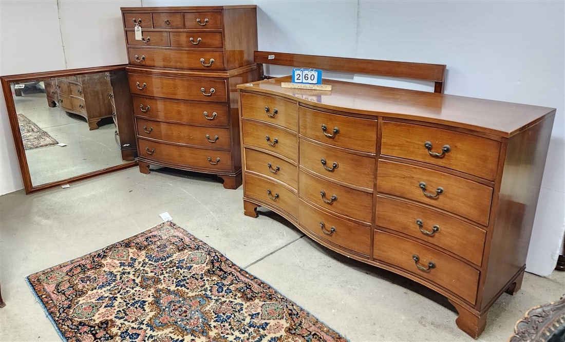 4 Pc. Cherry Kent Coffey The Durham Bed Set - 12 Drawer Chest 35" H X 5' W X 21" D, 9 Drawer Chest (1 of 6)