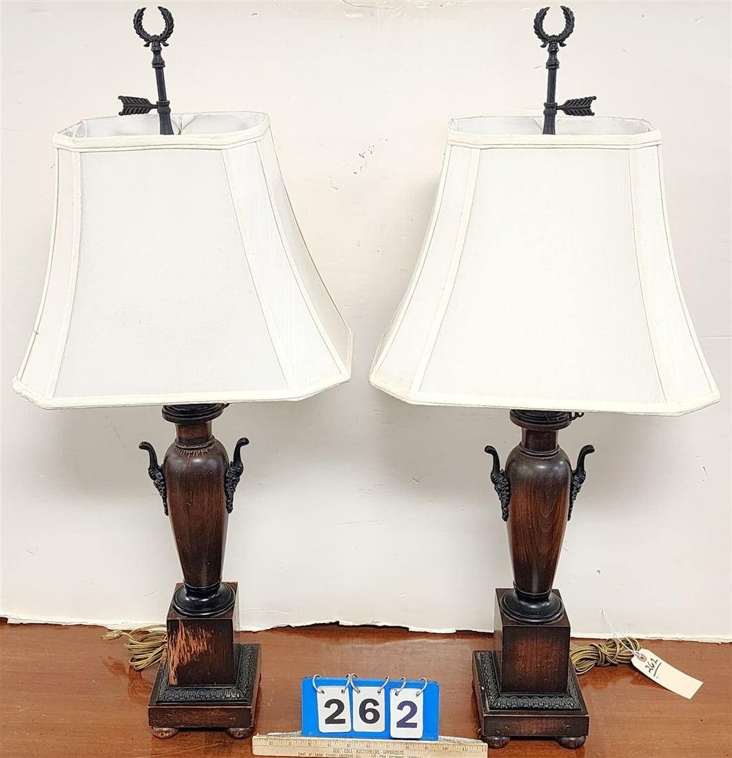 Pr. Wood & Metal Table Lamps 3' (1 of 3)