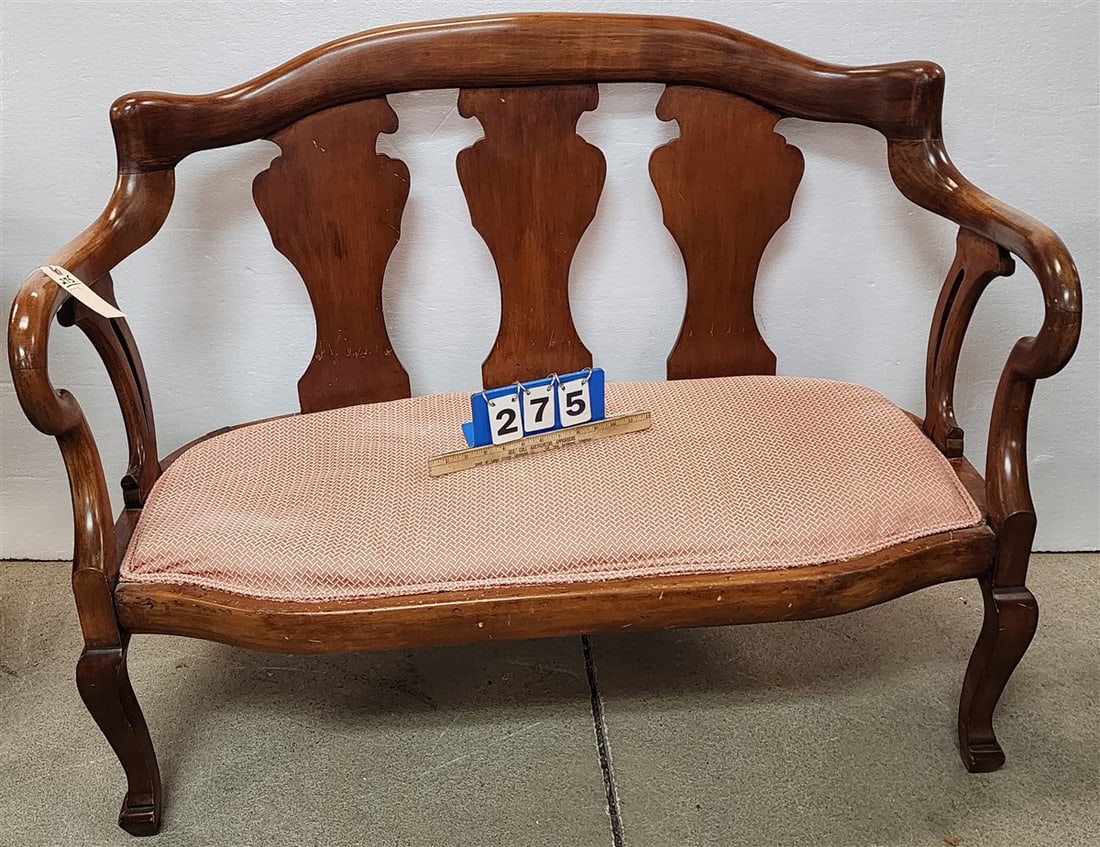 Mahogany Settee 36" H X 45" W X 20" D (1 of 2)