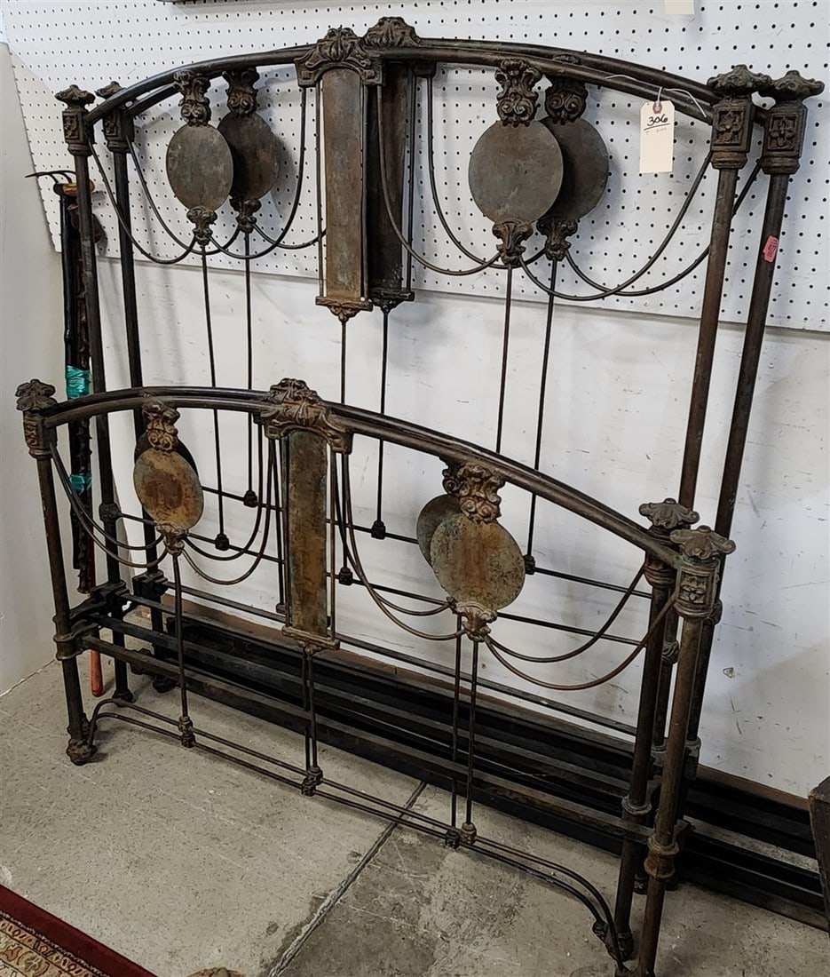 Pr. Vintage Full Iron Beds 59 1/2" H X 55" W (1 of 2)