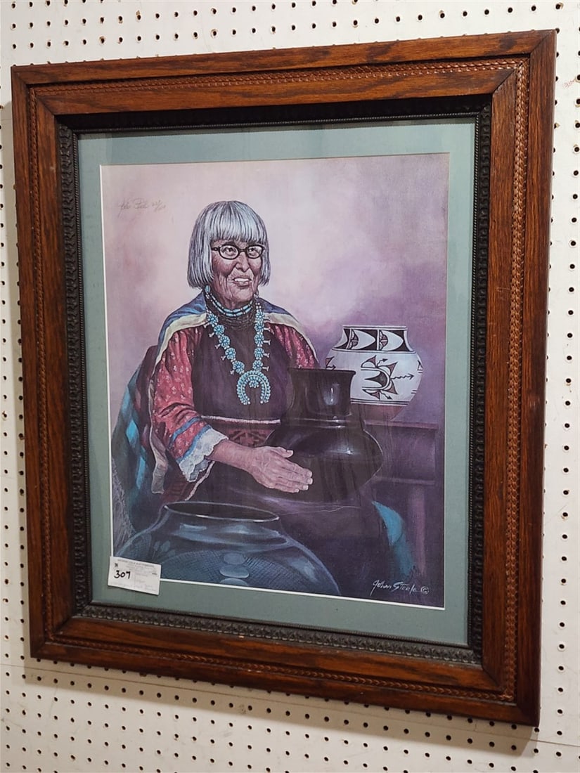 Maria Print Sgnd John Steele 237/1000 20 1/2" X 17" w/Frame 30" X 26" (1 of 2)