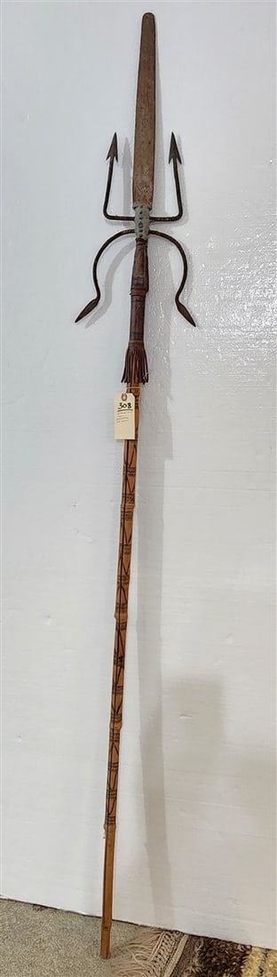Wrought Trident Head Sphere 81" L (1 of 3)