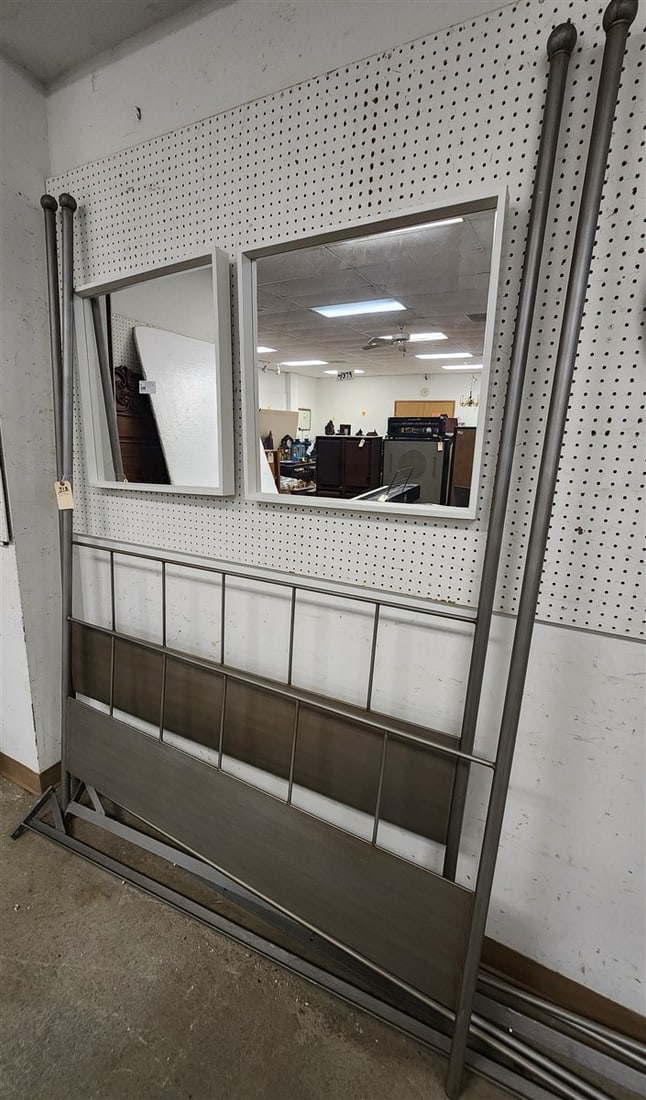 Brushed Steel Canopy Bed 7' H X 5' W: Brushed Steel Canopy Bed 7' H X 5' W